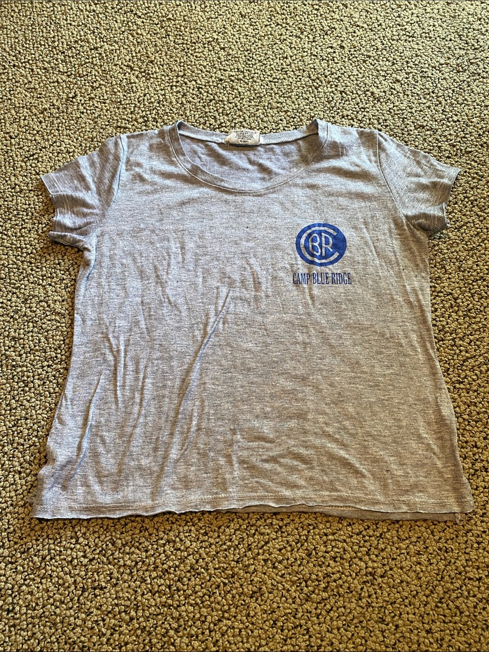 Camp Blue Ridge Girls' Gray Short Sleeve Tee with Blue Logo